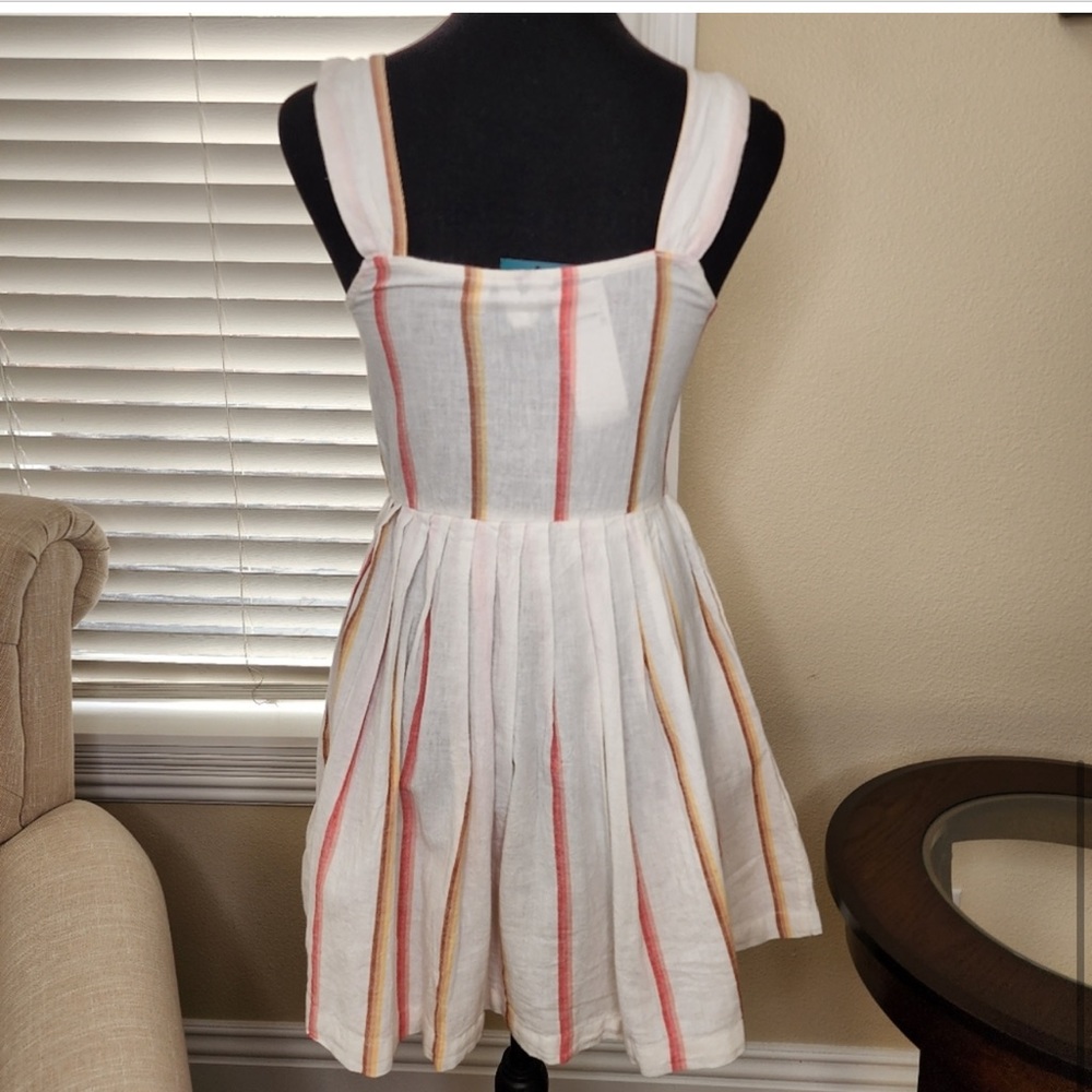 NWT Roxy striped linen fit and flare dress Size L - Picture 10 of 13